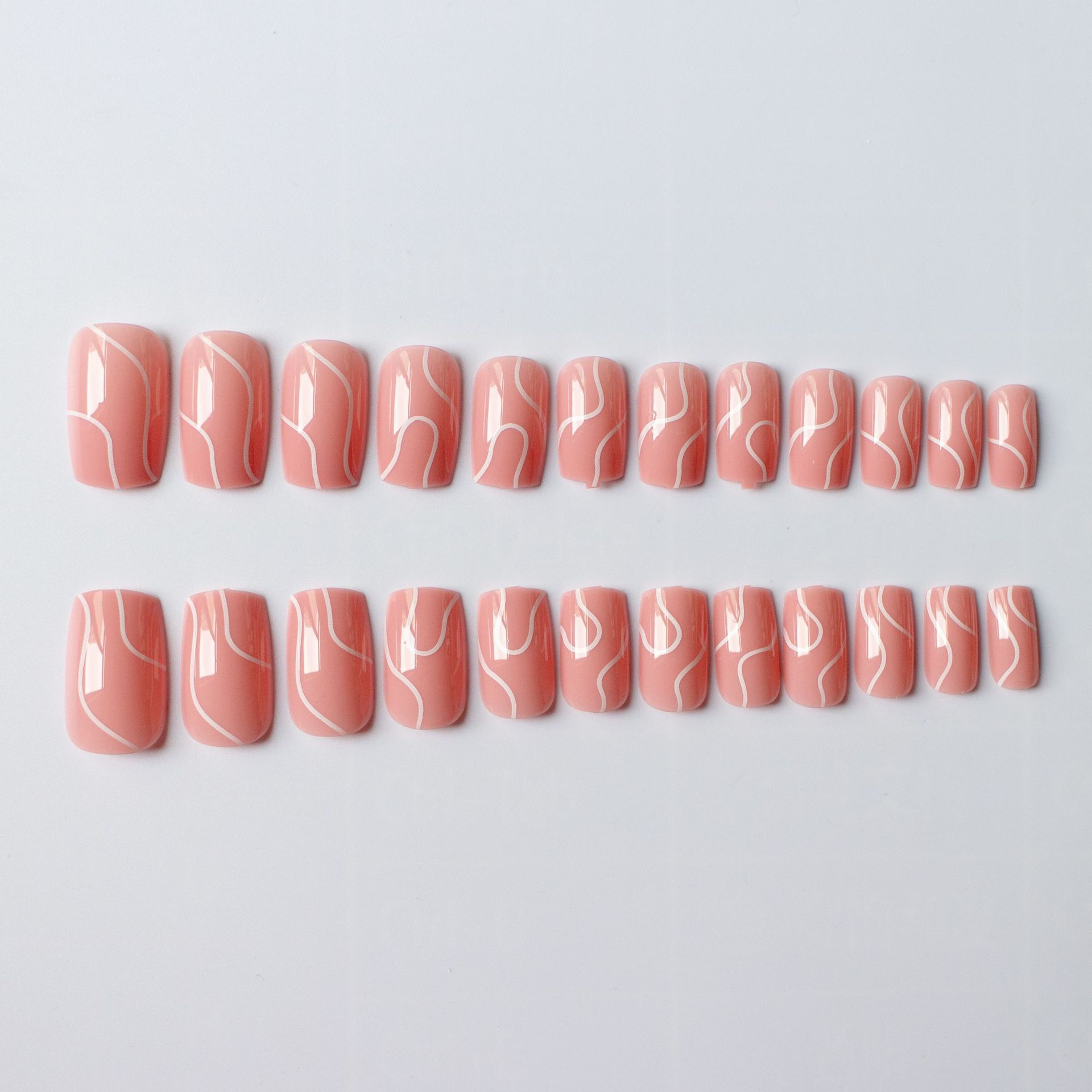 Women's Pink/White Fake Nails