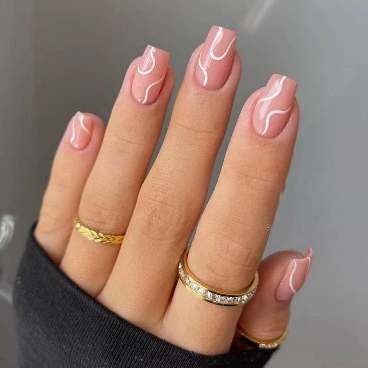 Women's Pink/White Fake Nails