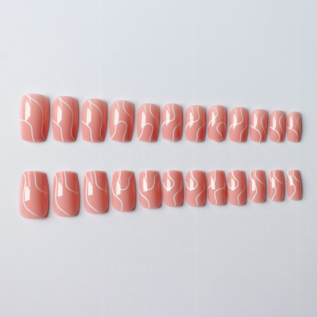 Women's Pink/White Fake Nails