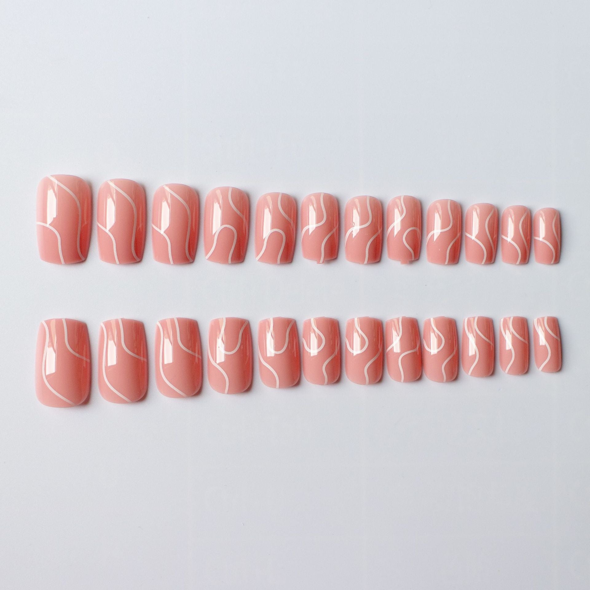 Women's Pink/White Fake Nails
