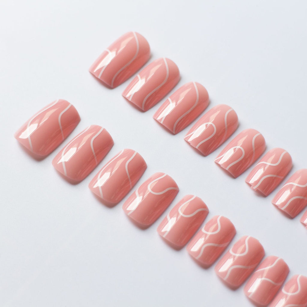 Women's Pink/White Fake Nails