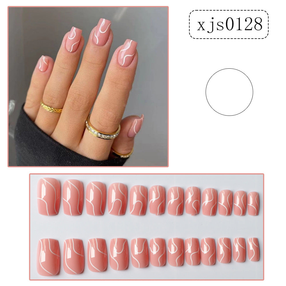 Women's Pink/White Fake Nails